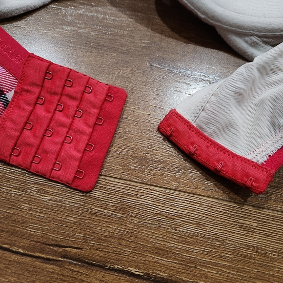 Lane Bryant Cacique Red Plaid Light Lined T-Shirt Bra 38G Holiday Comfort Casual - Picture 11 of 12